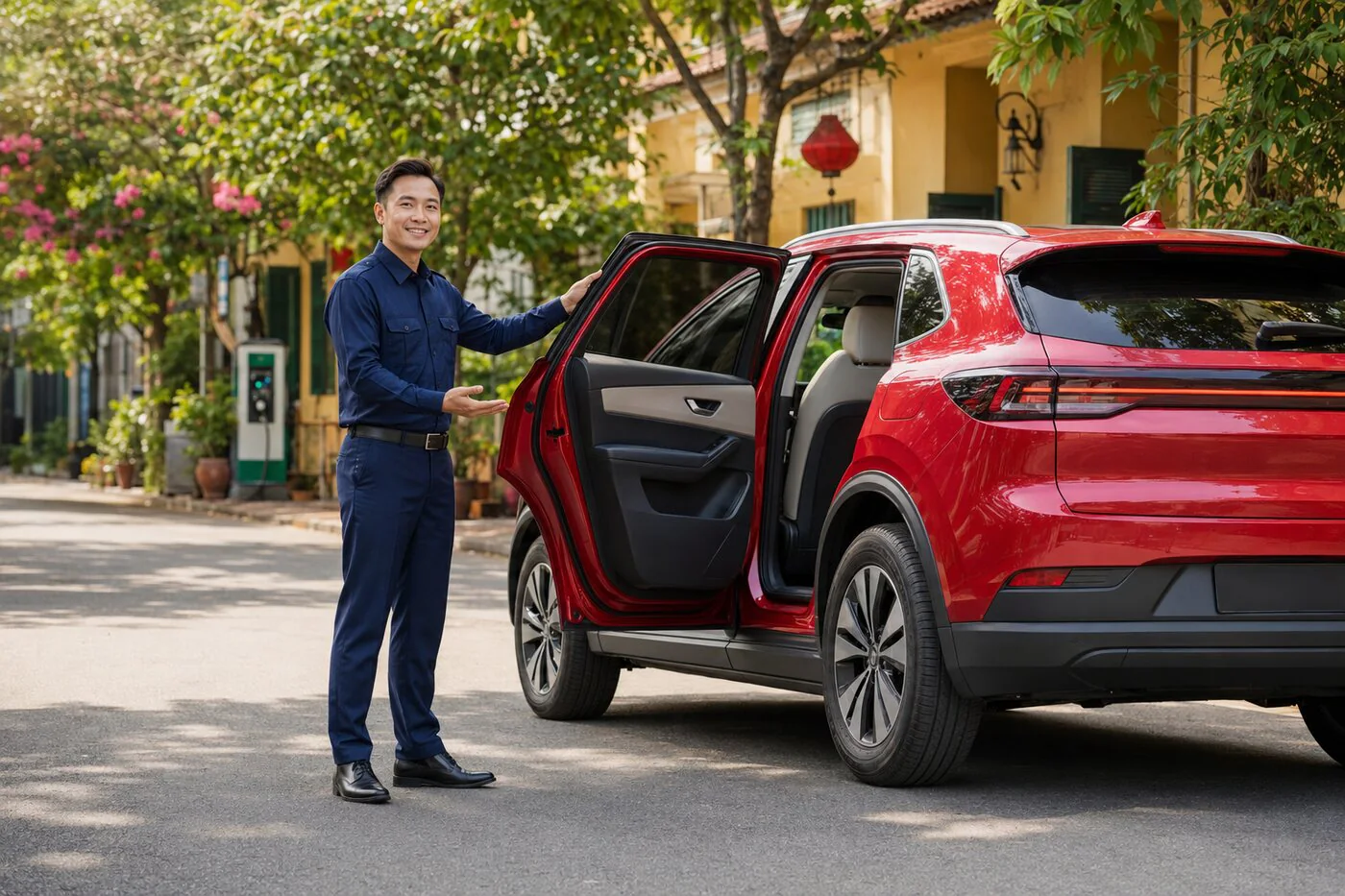 Tài xế Taxi Điện Thạnh Phú phục vụ tuyến liên tỉnh